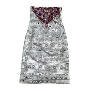 CAMILLA strapless dress with beaded neckline